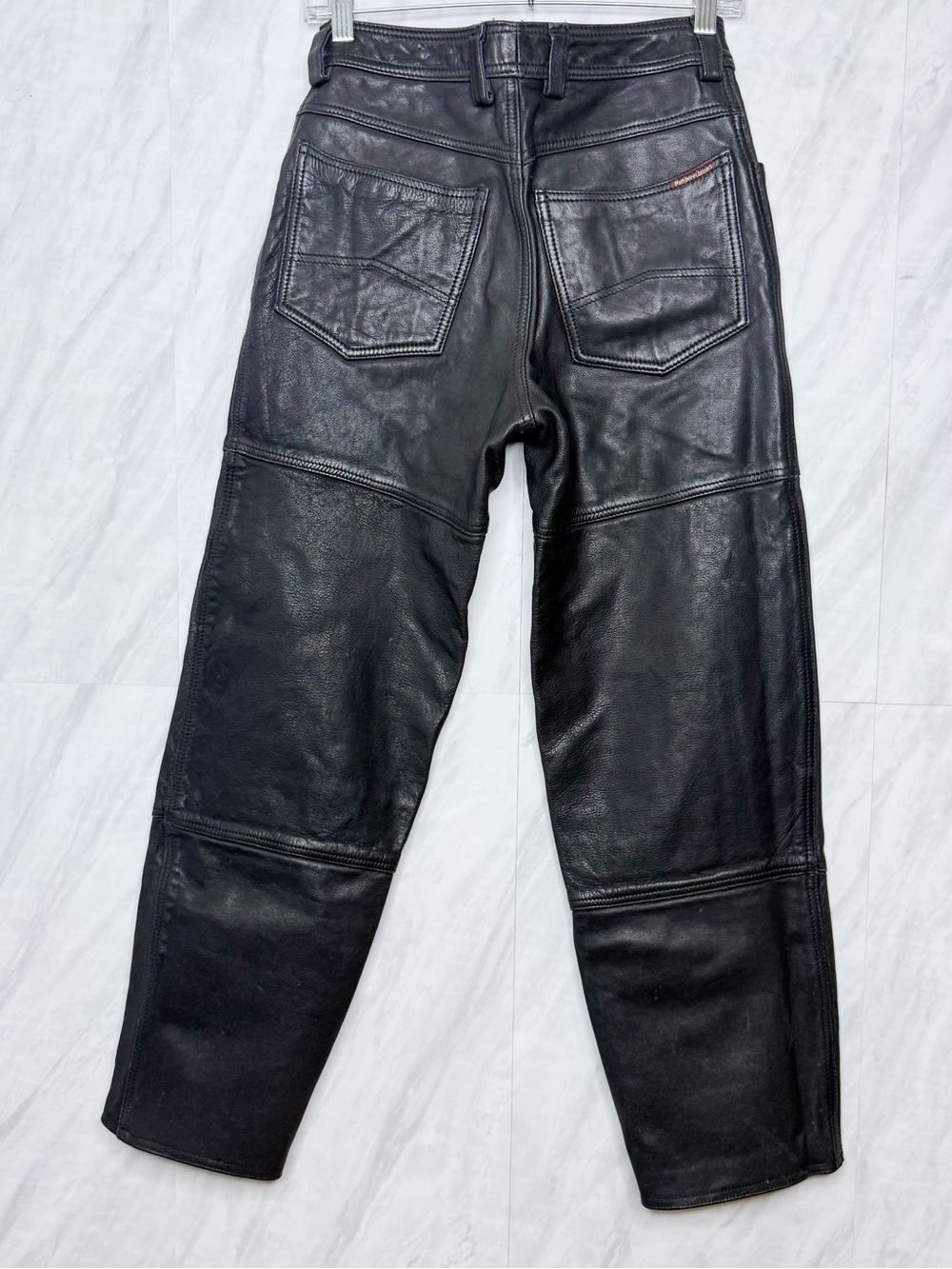 Marlboro Vintage Black Leather Jeans Small - Picture 3 of 7